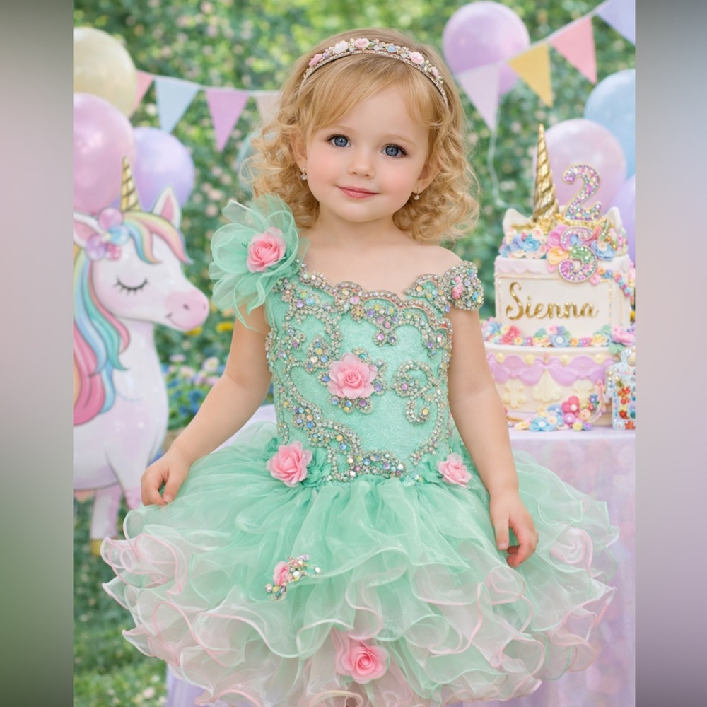 Girls pageant glitz princess birthday flower girl dress